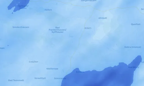 Regenradar Vorschaubild - Aktuelle Niederschläge in Bahnhof Heldrungen und Umgebung