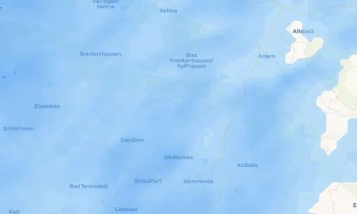 Regenradar Vorschaubild - Aktuelle Niederschläge in Bilzingsleben und Umgebung