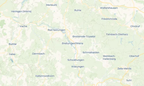 Regenradar Vorschaubild - Aktuelle Niederschläge in Breitungen/Werra und Umgebung