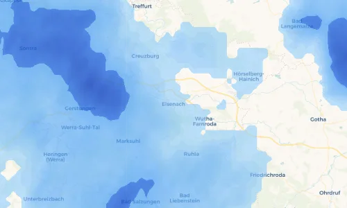 Regenradar Vorschaubild - Aktuelle Niederschläge in Eisenach und Umgebung