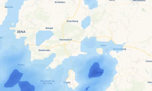 Regenradar Vorschaubild - Aktuelle Niederschläge in Kraftsdorf und Umgebung