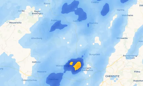 Regenradar Vorschaubild - Aktuelle Niederschläge in Langenleuba-Oberhain und Umgebung