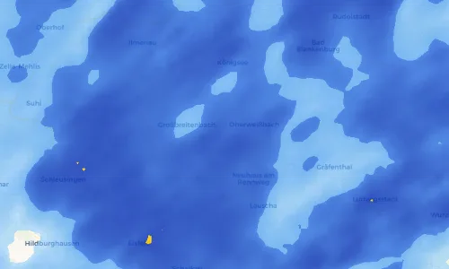 Regenradar Vorschaubild - Aktuelle Niederschläge in Meuselbach-Schwarzmühle und Umgebung