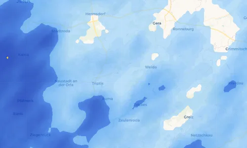 Regenradar Vorschaubild - Aktuelle Niederschläge in Niederpöllnitz und Umgebung