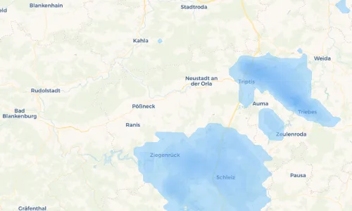 Regenradar Vorschaubild - Aktuelle Niederschläge in Oberoppurg und Umgebung