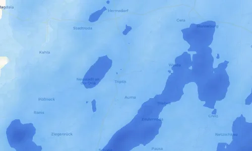 Regenradar Vorschaubild - Aktuelle Niederschläge in Oberpöllnitz und Umgebung