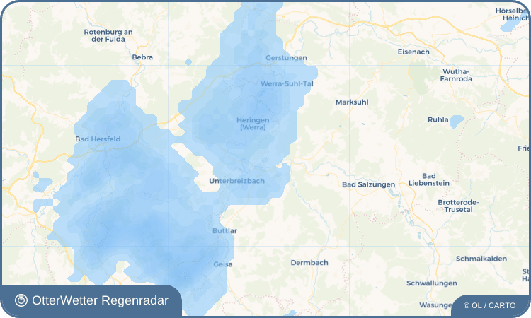Widget-Vorschau für Oberzella Wetter-Widget-Vorschau mit Vorhersagedaten für Oberzella