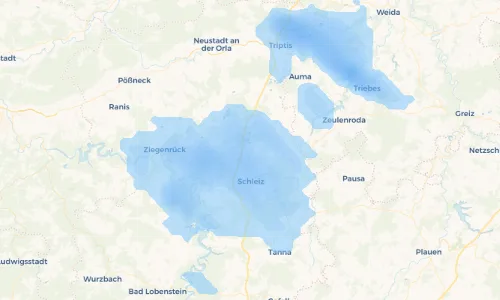 Regenradar Vorschaubild - Aktuelle Niederschläge in Pörmitz und Umgebung