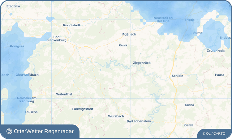 OtterWetter Regenradar-Widget Reitzengeschwenda