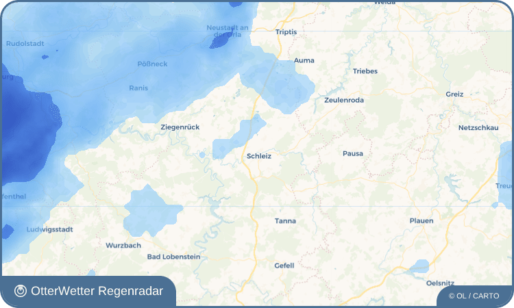 Widget-Vorschau für Schleiz Wetter-Widget-Vorschau mit Vorhersagedaten für Schleiz