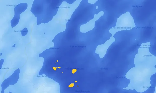 Regenradar Vorschaubild - Aktuelle Niederschläge in Schleusingen und Umgebung