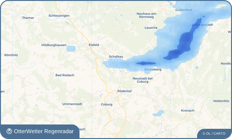 OtterWetter Regenradar-Widget Weißenbrunn vorm Wald